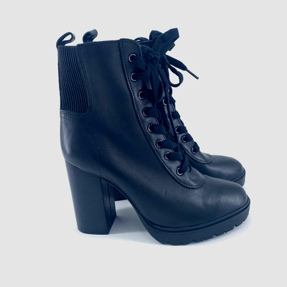 Steve Madden Latch Black Combat Boot Women's Size 8.5  LATC01S1 - Picture 3 of 9